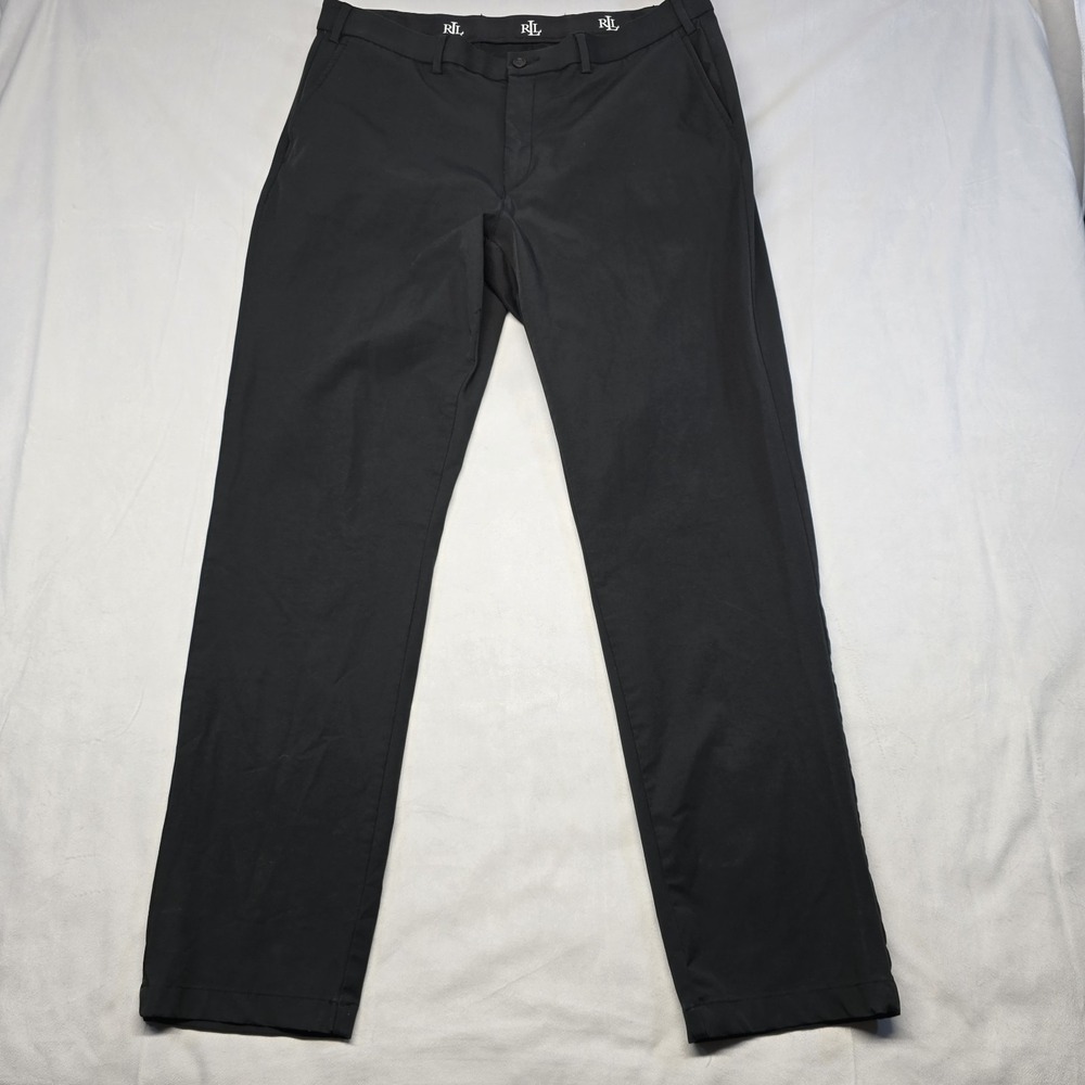 Lauren Ralph Lauren Classic Black Stretch Performance Mens Pants‎ Sz 38x32